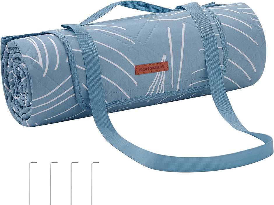 Picknickdecke - Campingdecke - mit 4 Bodenanker - wasserdicht - 200 x 200 cm - Blau