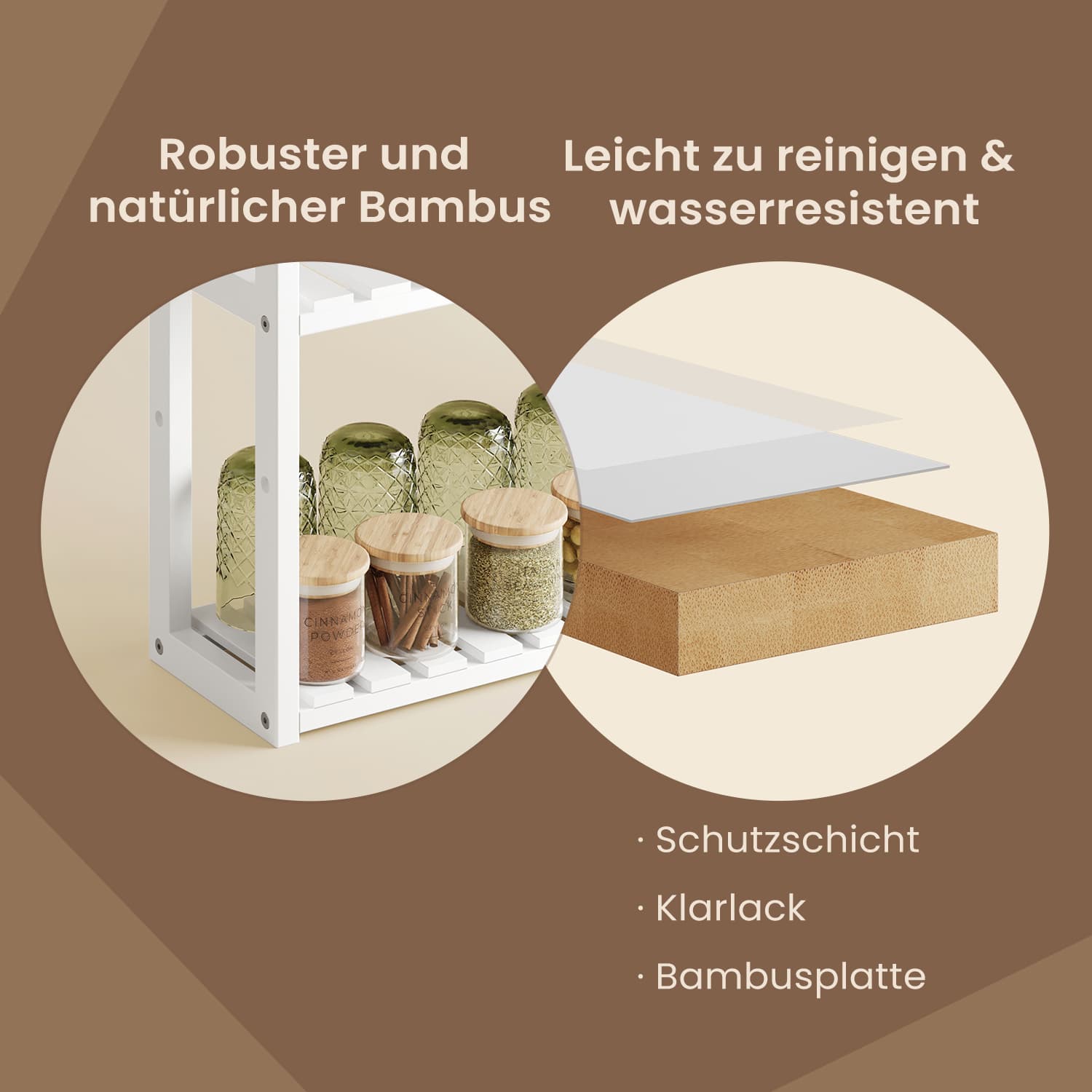 Badezimmerregal, Badezimmerregal, Pflanzenregal mit 3 verstellbaren Regalen