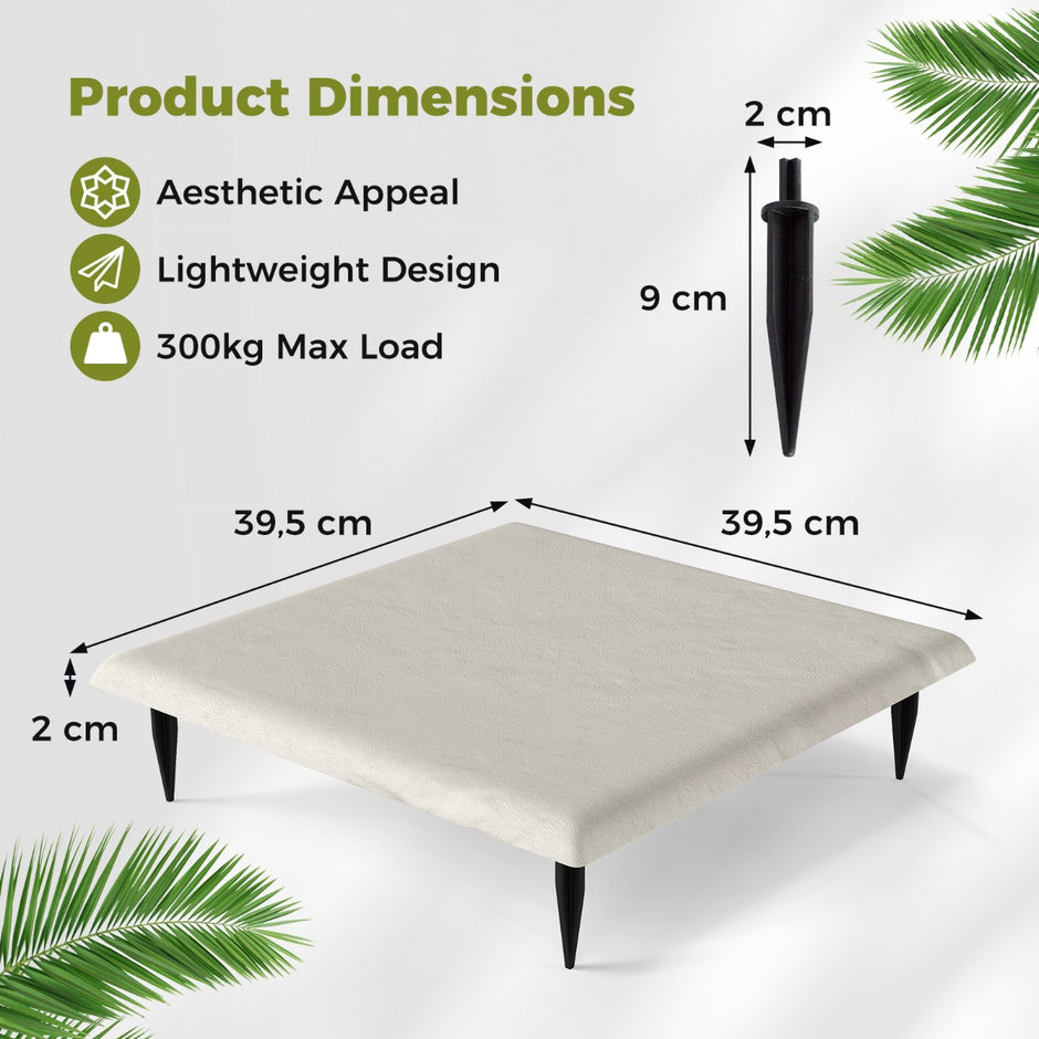 pack – trädgårdstrampstenar, gångplattor i polypropen, stenplattor inklusive jordpinnar, + – 16 64 – Beige