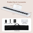 tangenter – digitalt piano bärbart fullformat elektriskt keyboard vitt – 88 – Vit