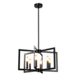 låga – Kronljus Taklampa industriell Pendellampa med justerbart Höjd – 6 67-157 cm – Svart