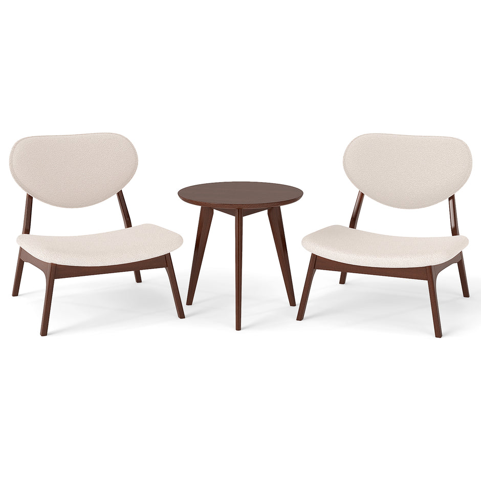 delars – fåtölj med sidobord Polstret loungestolset litet och stolar – 3 2 – Beige