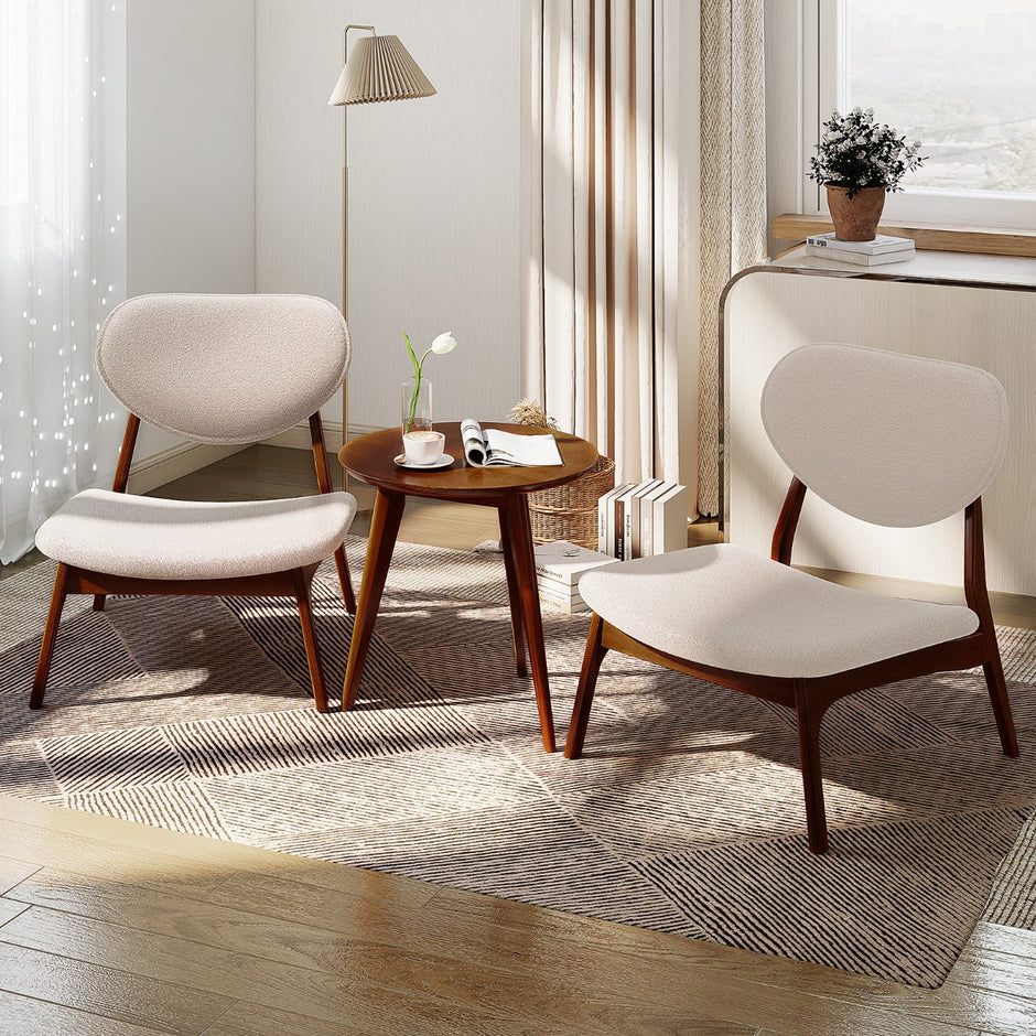 delars – fåtölj med sidobord Polstret loungestolset litet och stolar – 3 2 – Beige