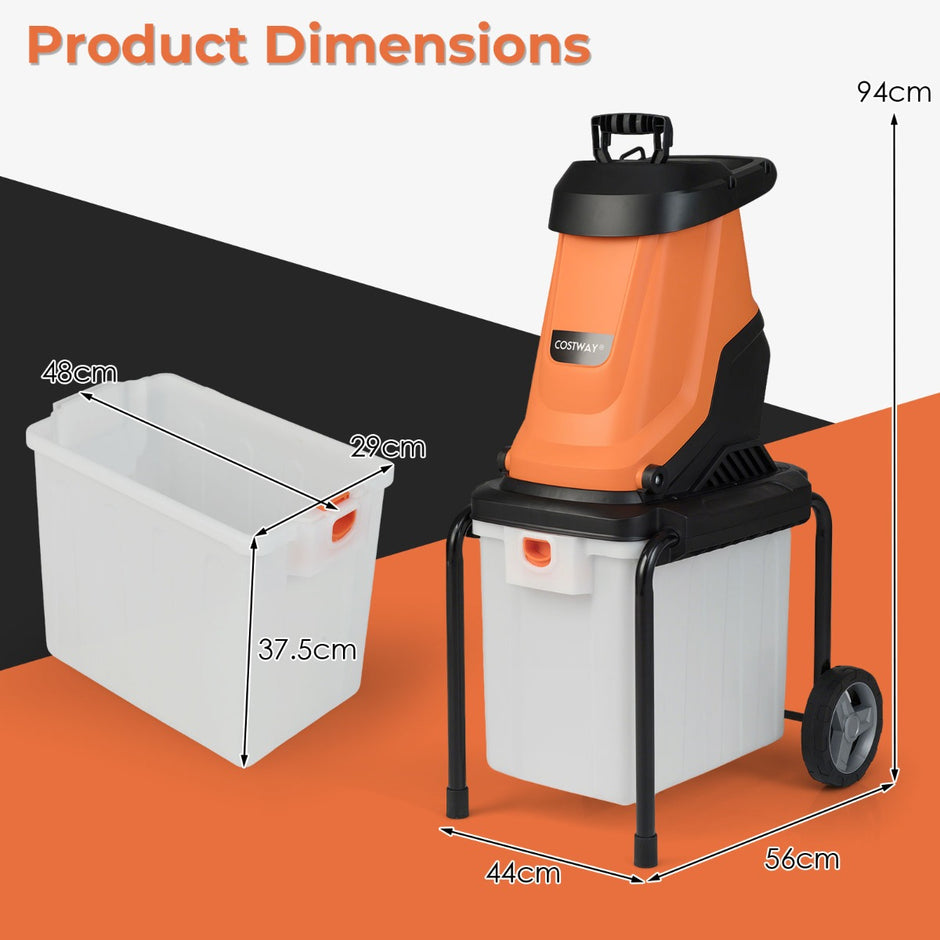 W – elektrisk flishugg med uppsamlingsbehållare – 2800 50 l – Orange