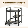 stegs – skrivarställ med laddningsstation, mobil skrivbord förvaringsfack – 3 – Svart