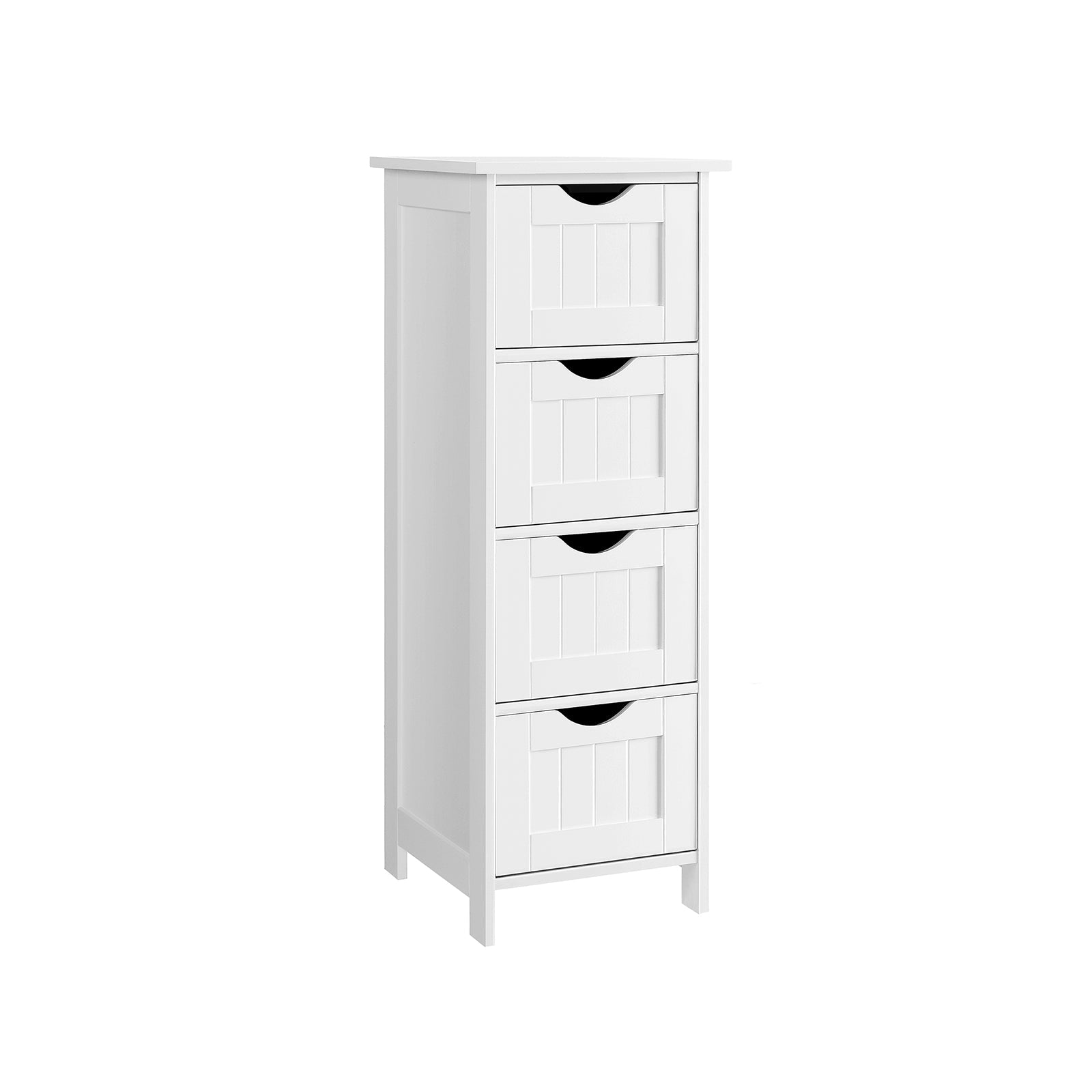 Badezimmerschrank - schmal - 4 Schubladen - 30 x 30 x 82 cm - Weiß
