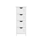 Badezimmerschrank - schmal - 4 Schubladen - 30 x 30 x 82 cm - Weiß