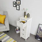 Badezimmerschrank - schmal - 4 Schubladen - 30 x 30 x 82 cm - Weiß