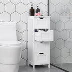 Badezimmerschrank - schmal - 4 Schubladen - 30 x 30 x 82 cm - Weiß