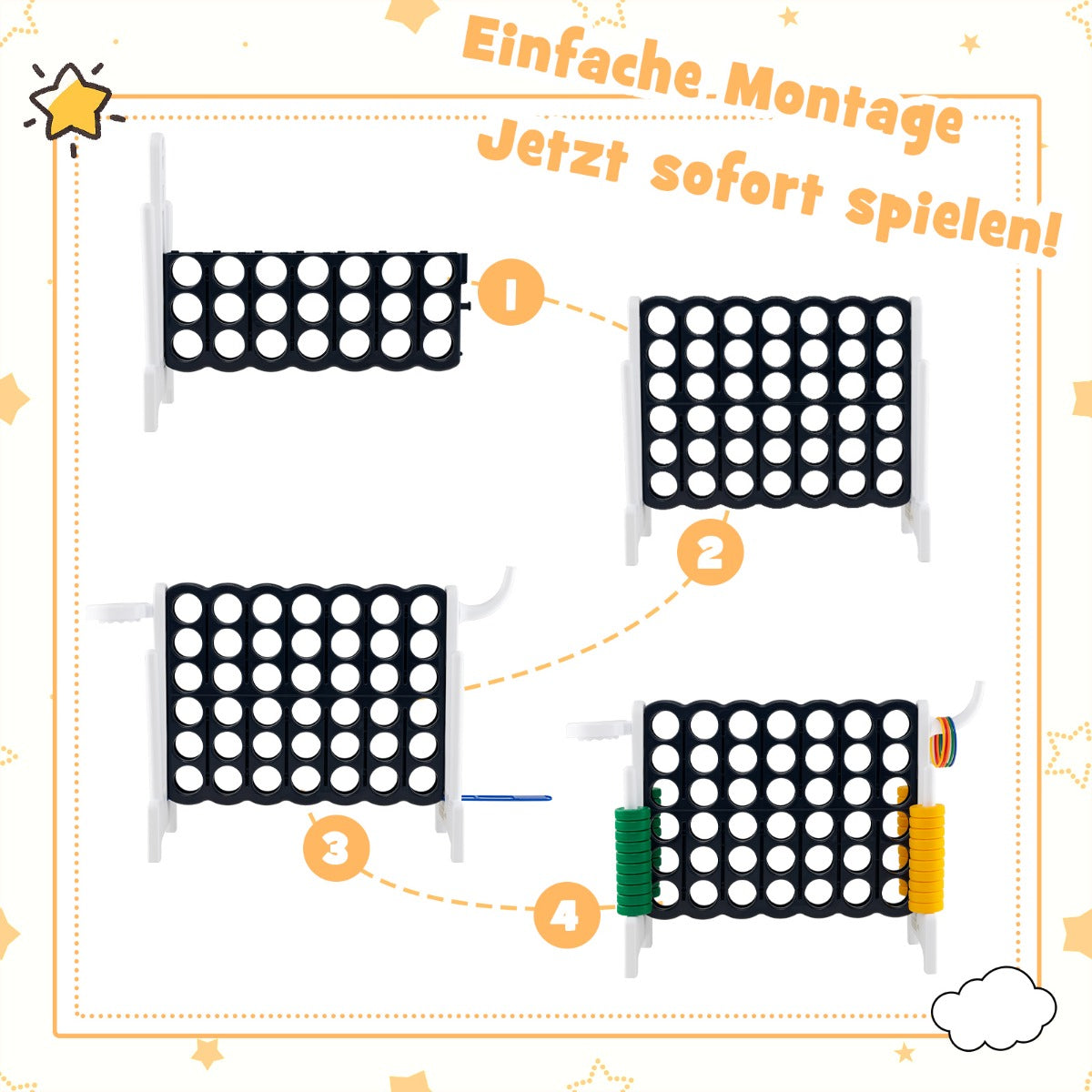 Stort – i rad Jumbo i set Svart + – 4 4 84 x 33 x 79 cm – Vit