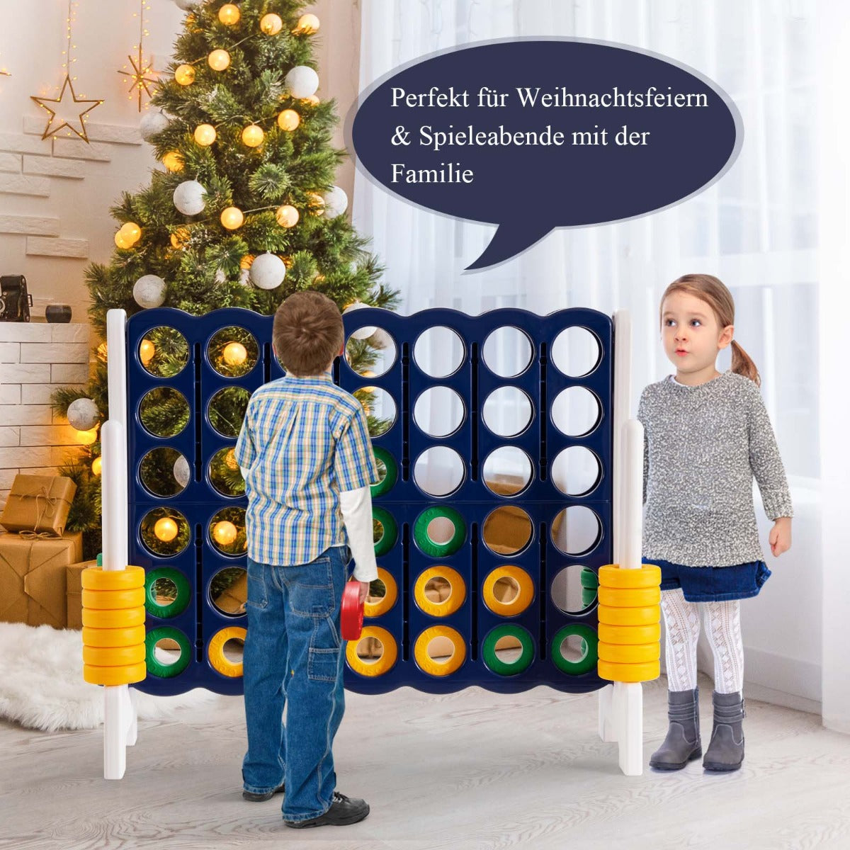 i – rad jättespelset för barn och vuxna grå + – 4 120 x 42 x 104 cm – Mörkblå
