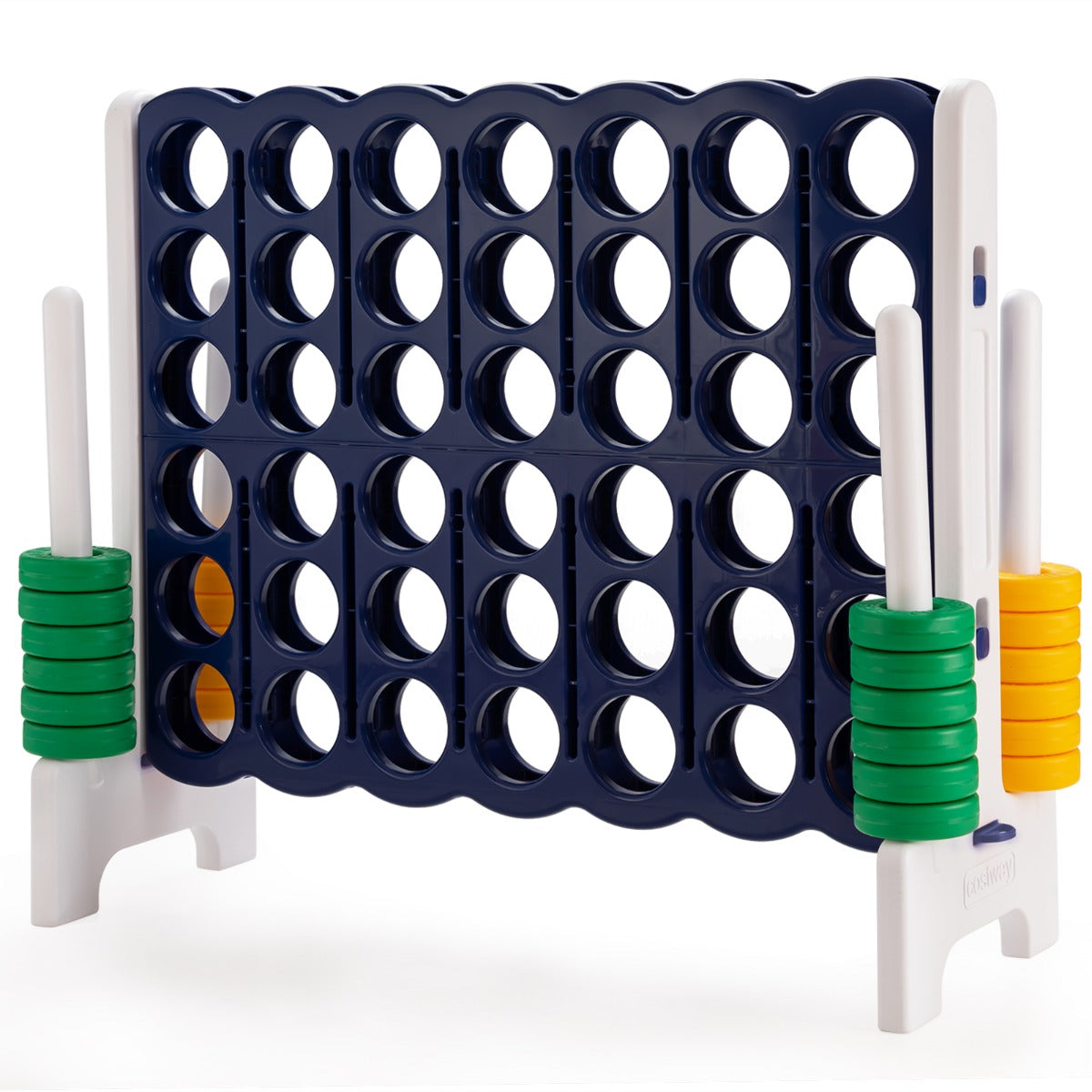 i – rad jättespelset för barn och vuxna grå + – 4 120 x 42 x 104 cm – Mörkblå