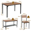 delat – matbord och stolset med stolar bänksits – 4 2 1 – Brun