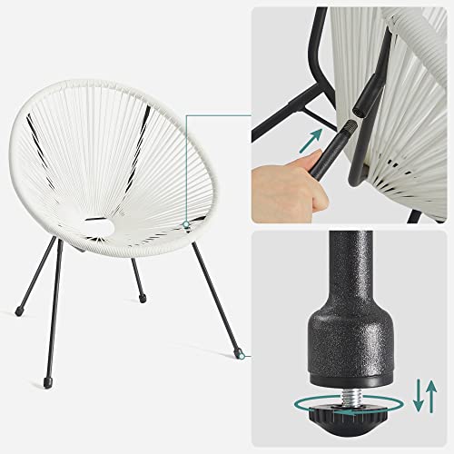 Gartenmöbelset - Balonet - 2 Stühle und Tisch - Weiß