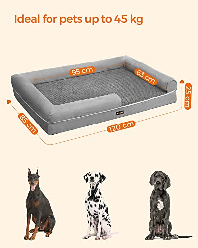 Hundebett - Dogsofa - 120 x 85 x 25 cm - abnehmbare und waschbare Abdeckung - Grau