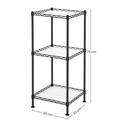 Badezimmerregal - Schrank - Metallregal - 3 Level - 30 x 30 x 73 cm - Schwarz