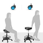 Arbeitshocker - Einstellbar in Höhe - 59,5-81 cm - 360 ° Rotatable - Schwarz