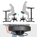 Arbeitshocker - Einstellbar in Höhe - 59,5-81 cm - 360 ° Rotatable - Schwarz