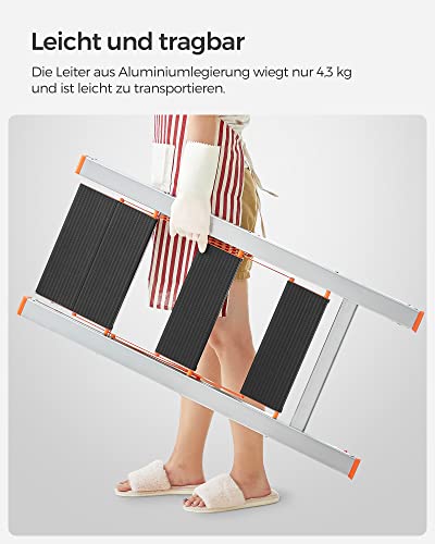 Leiter - 3 Schritte - faltbar - Silber