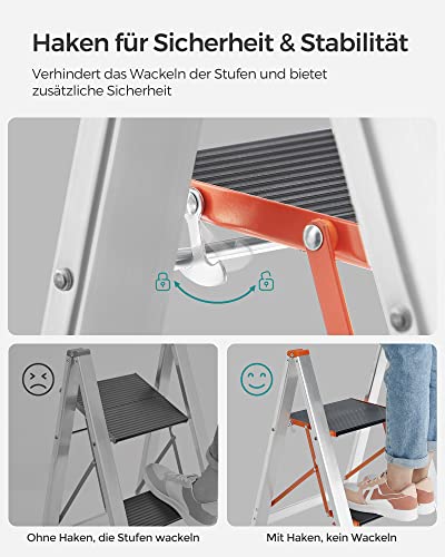 Leiter - 3 Schritte - faltbar - Silber