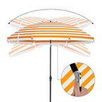 Strandparasol - Ø 160 cm - faltbar - Streifen Orange / Weiß