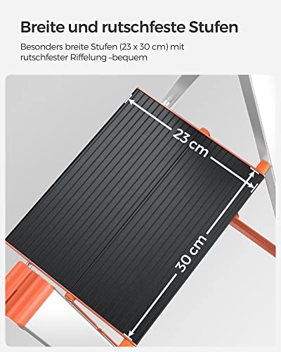 Leiter - 3 Schritte - faltbar - Silber