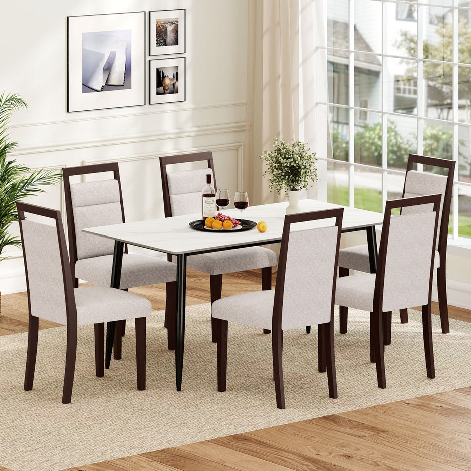pack – stoppade matsalsstolar Köksstol med sits och lutbart ryggstöd – 2 – Beige