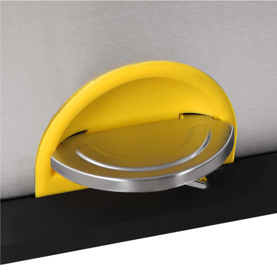 Abfallbehälter - Küche Prullen -Behälter mit Pedal - 45 l (3 x 15 l) - Edelstahl - Silber/Schwarz