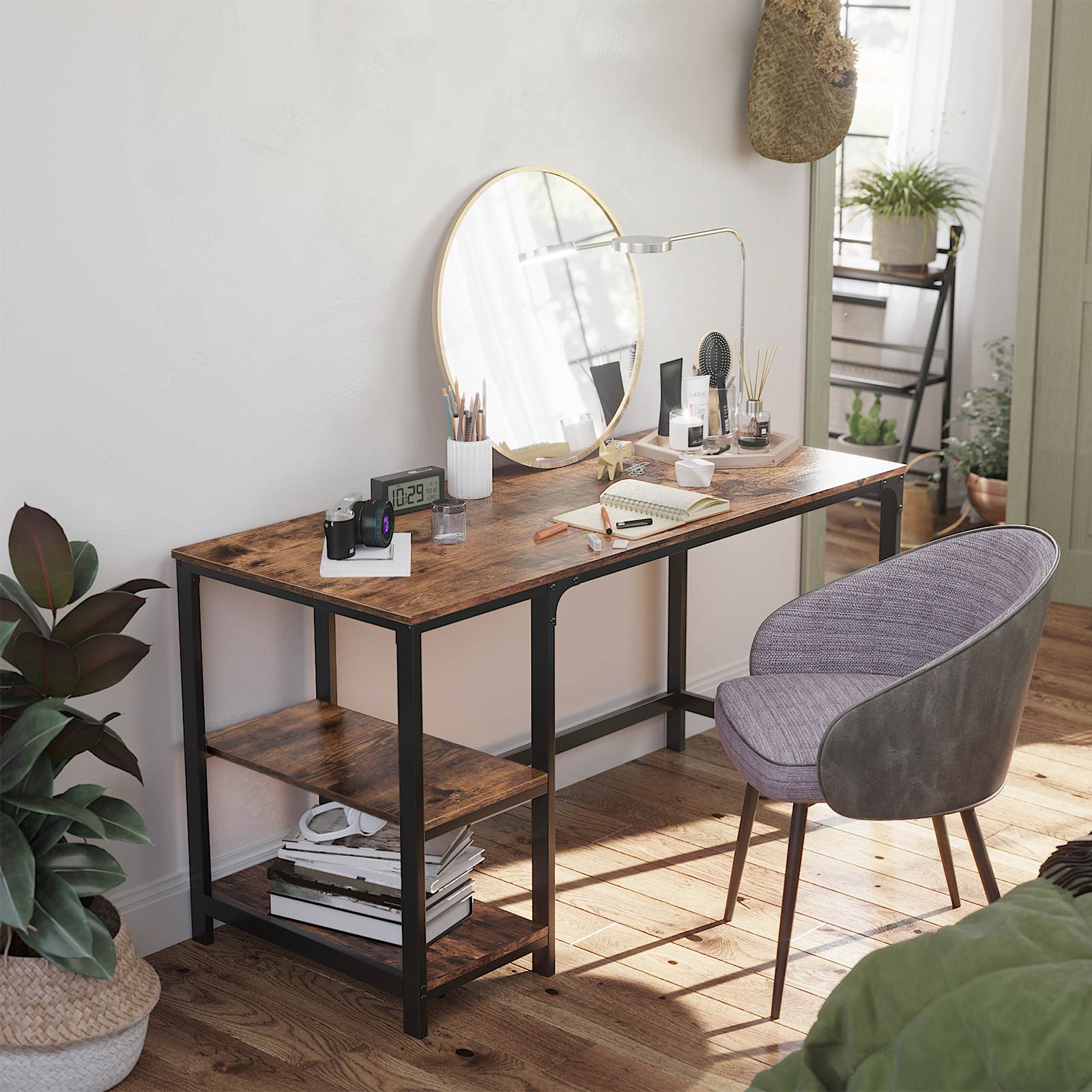 Schreibtisch - PC -Tisch mit 2 Regalen - links oder rechts montierbar - 120 x 60 x 75 cm