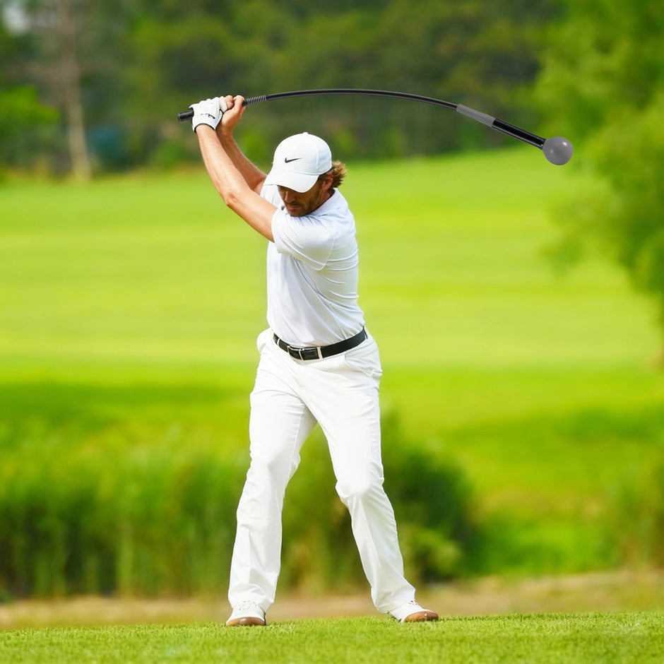 Golfsvingtränarhjälp – Träningshjälp med Vikt Huvud för Grepp Rytm Flexibilitet Balans – 100 cm – Grå