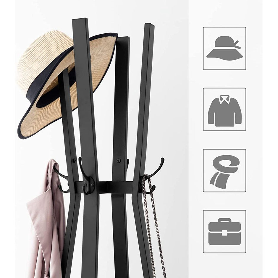 Coat Rack - mit 3 Regalen - Gaderobe Standard - Industrielles Design - Brown Black