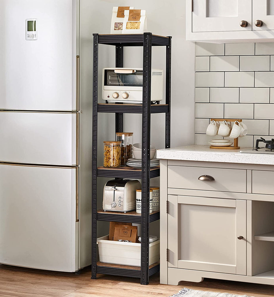 Lagerregale - Lagerschrank - Set von 2 - 5 Regalen - steuerpflichtig bis 400 kg - braunes Schwarz