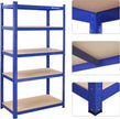 Speicherregale - 2 - Kellerroppboards - 5 einstellbare Regale - Metallplanken - 160 x 80 x 40 cm - Grau