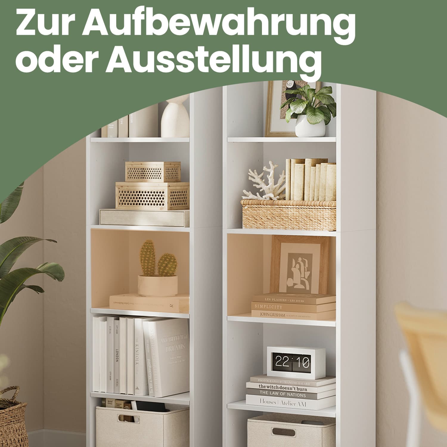 6-layer-Bücherregal im skandinavischen Stil, stehendes Regal für Wohnzimmer