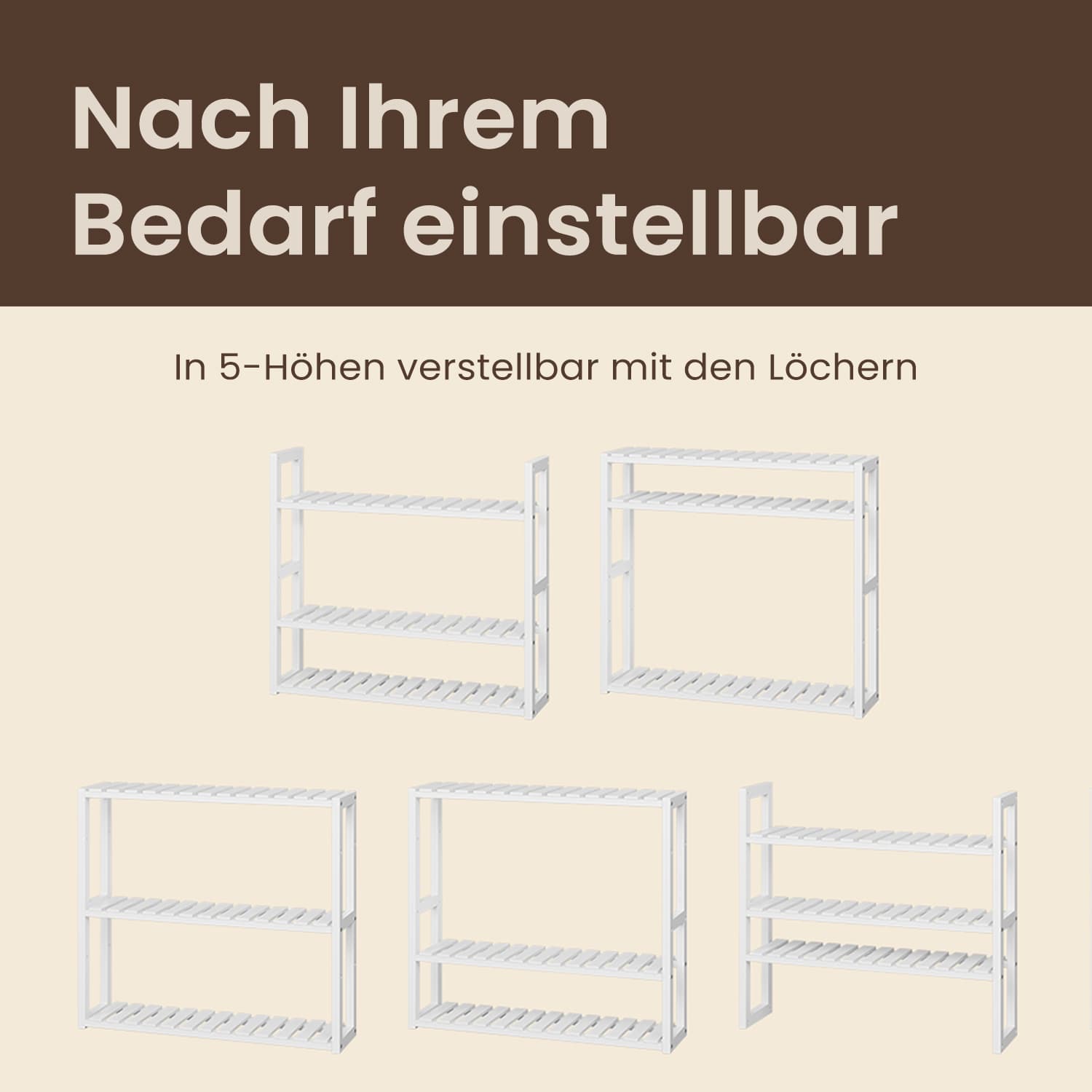 Badezimmerregal, Badezimmerregal, Pflanzenregal mit 3 verstellbaren Regalen