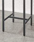 Bar Tisch - Stehstisch - Küchentisch - mit Stahlrahmen - 60 x 60 x 92 cm - Industrielles Design - Schwarzbraun