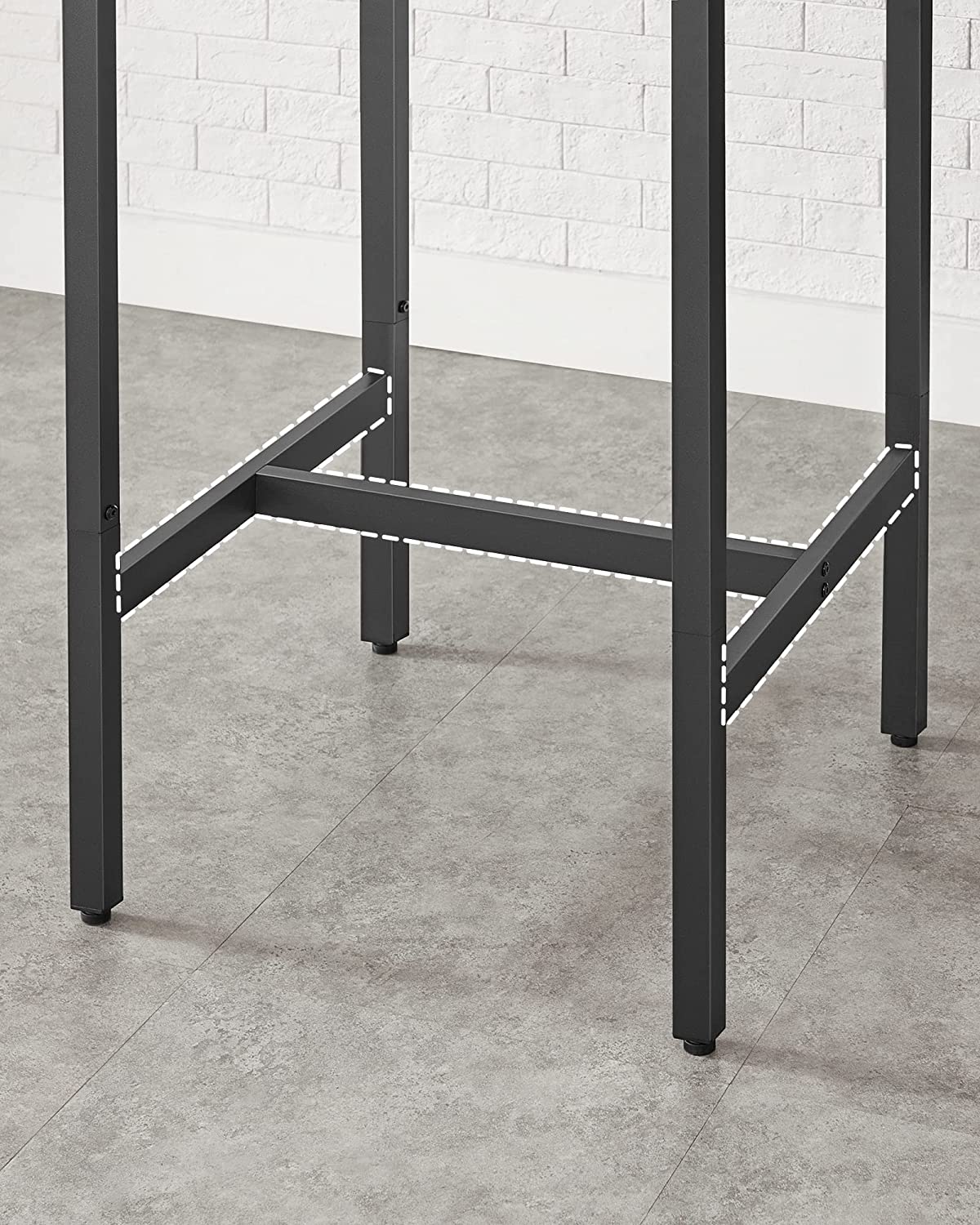 Bar Tisch - Stehstisch - Küchentisch - mit Stahlrahmen - 60 x 60 x 92 cm - Industrielles Design - Schwarzbraun