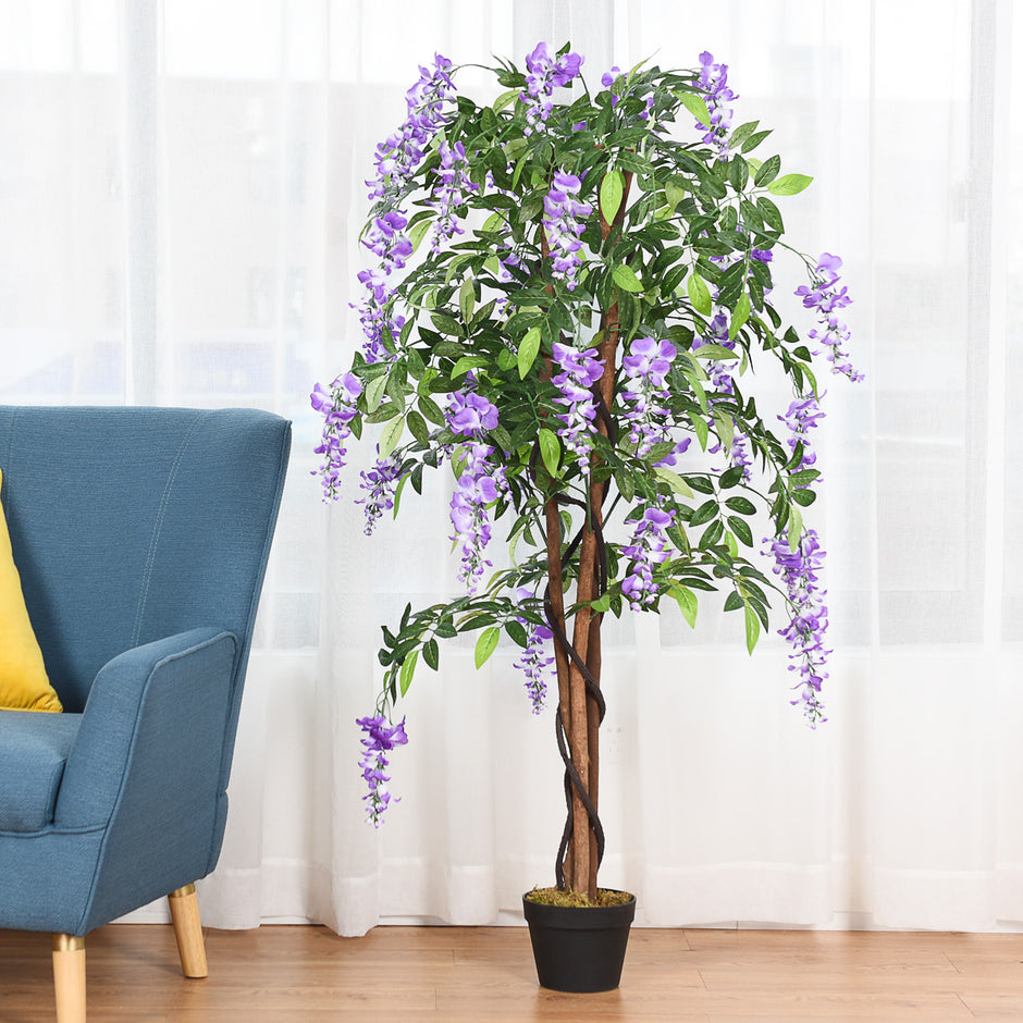 Konstgjord – växt Användbar Palm Artificiell Träd – 150 cm – Lila