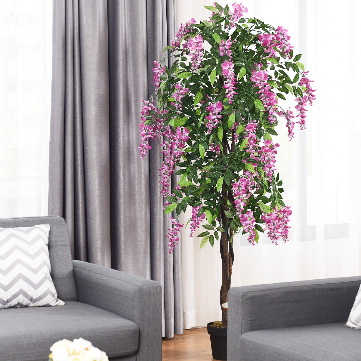 Konstgjord – växt Användbar Palm – 180 cm – Rosa