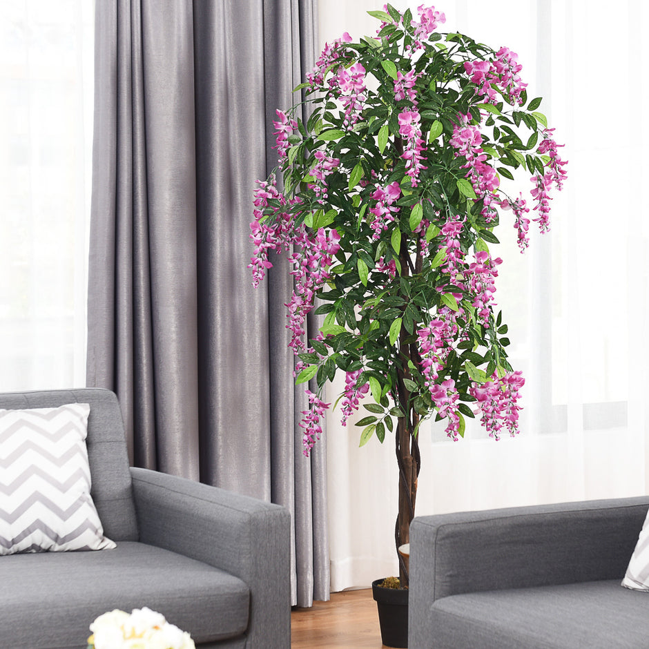 Konstgjord – växt Användbar Palm – 180 cm – Rosa