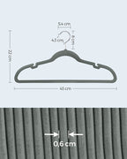 Bekleidungsbügel - Samtkleiderbügel - Set von 30 Teilen - Anti -Slip - rotierender Haken - Grau