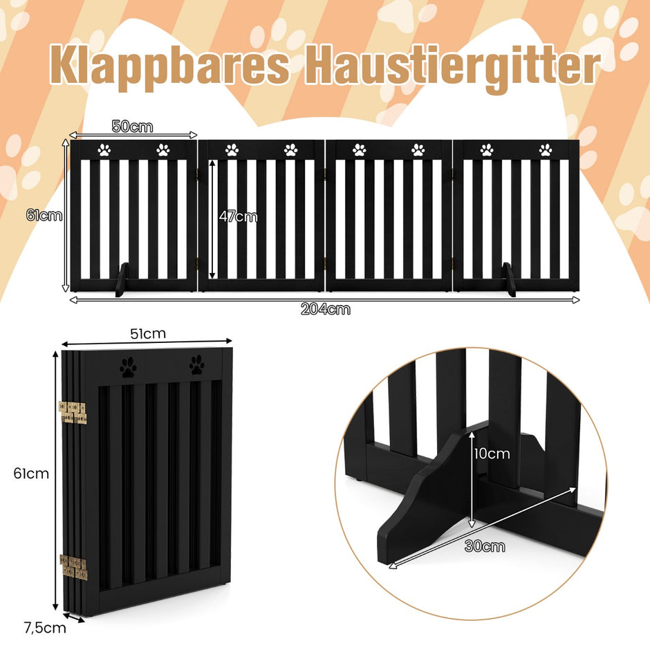 paneler – Hundspärrport Vikbar trappgrind – 4 203 x 60 x 1,5 cm – Brun