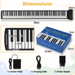 tangenter – Roll Up Piano hopfällbart med rytmer, toner och demos + vitt – 88 128 128 14 – Svart och vit