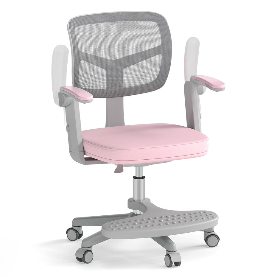 Barnskrivbordsstol – med höjdjusterbar sits barnstol hjul – 41-52 cm – Rosa
