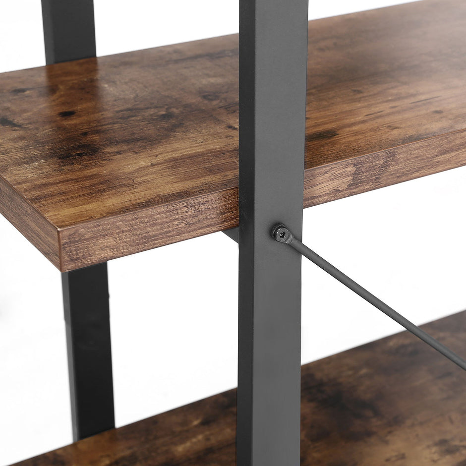 Schrank - Stehstange mit 5 Regalen - Stallschrank - braun