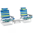 set – strandstolar med bord Hopfällbara campingstolar justerbar ryggstöd + – 2 – Blå och grön