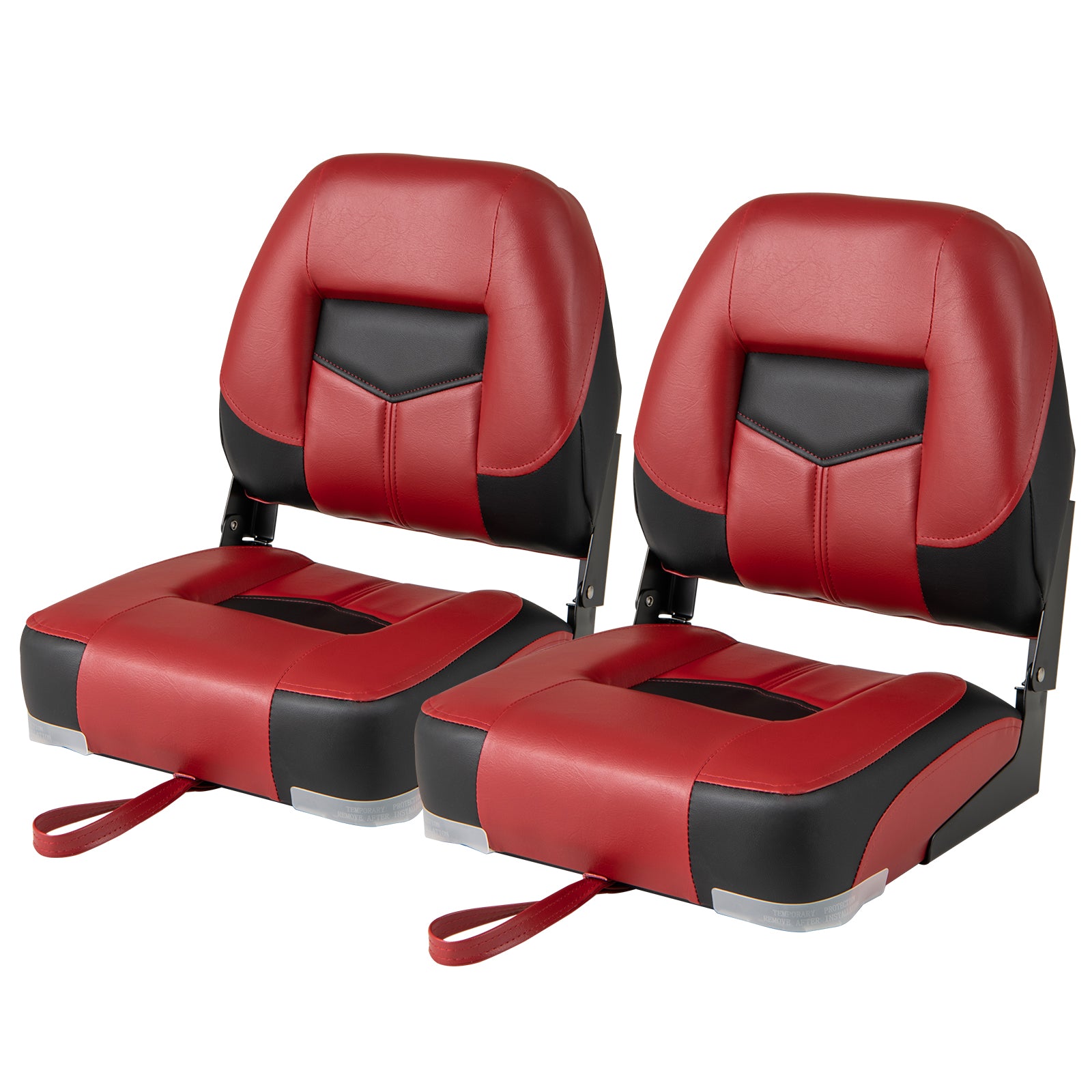 pack – hopfällbar båtstol med tjockt skumkuddar, vadderad styrstol – 2 11 cm 50 x 42 x 52 cm – Röd