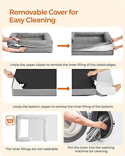 Hundebett - Dogsofa - 120 x 85 x 25 cm - abnehmbare und waschbare Abdeckung - Grau