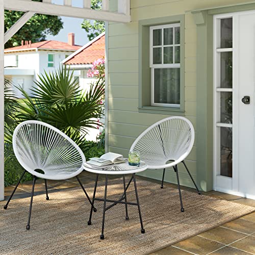 Gartenmöbelset - Balonet - 2 Stühle und Tisch - Weiß
