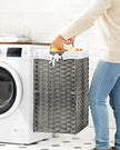 Wäschereikorb - 90 Liter - Stoffsammler - Abnehmbare Innentasche - 2 Waschbeutel aus Stoff - Grau